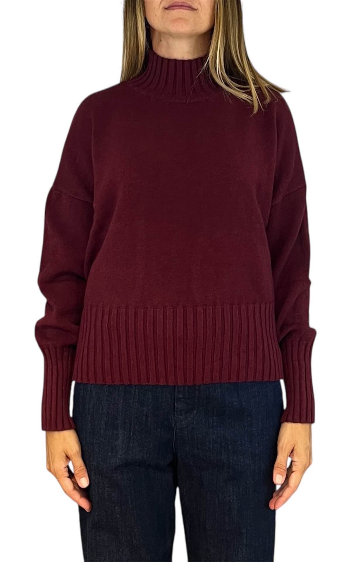 Initial - Maglia lupetto - bordeaux