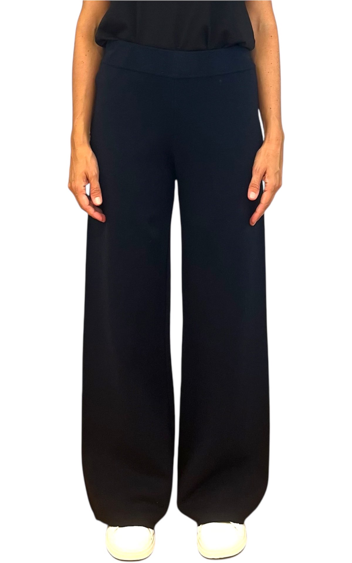 Initial – Pantalone palazzo in maglia – blu