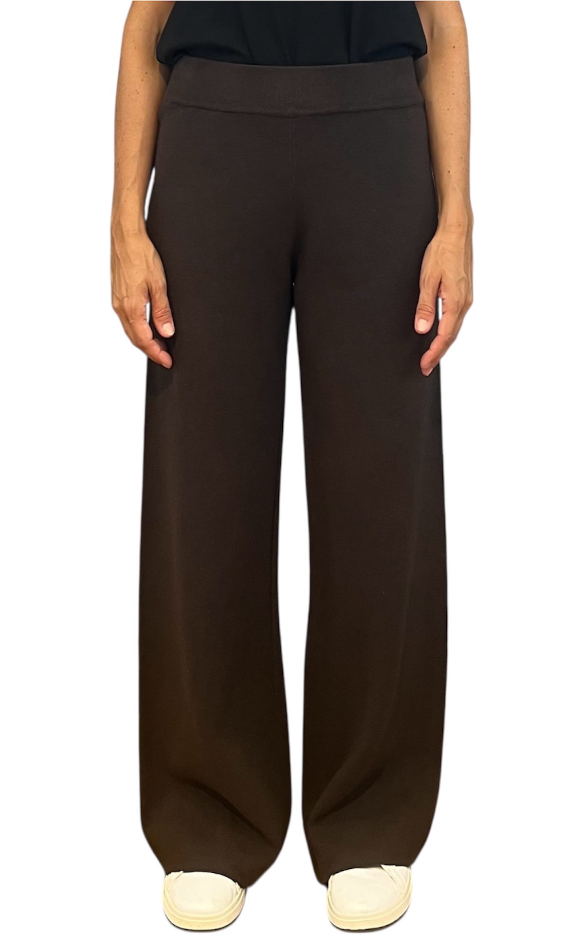 Initial – Pantalone palazzo in maglia – marrone