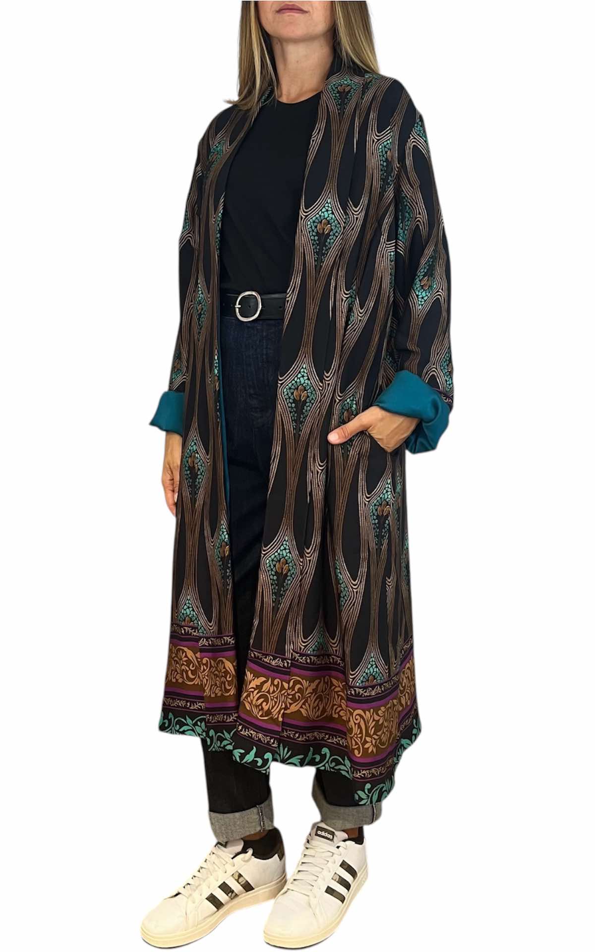 Wu'Side – Kimono lungo- Ottanio