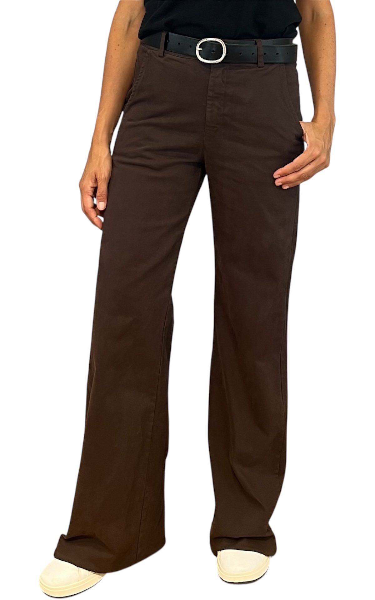 Off-On - Pantalone palazzo BETTY - testa di moro