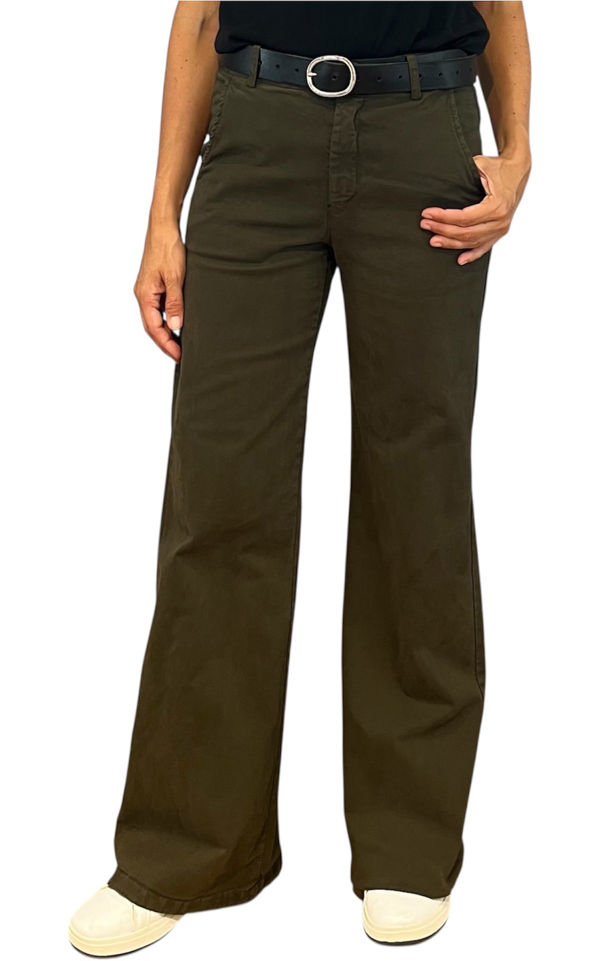 Off-On - Pantalone palazzo BETTY - verde