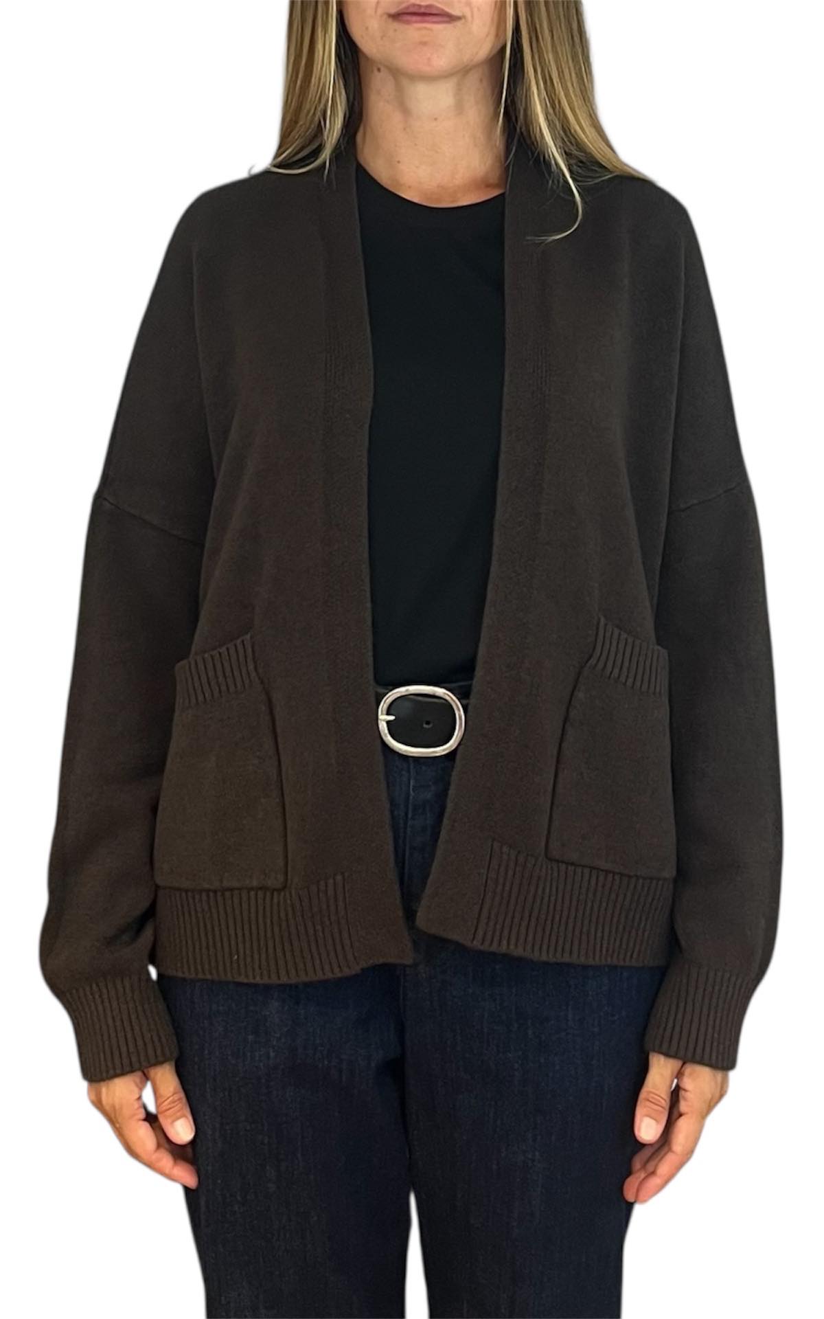 Initial - Cardigan in maglia corto - marrone