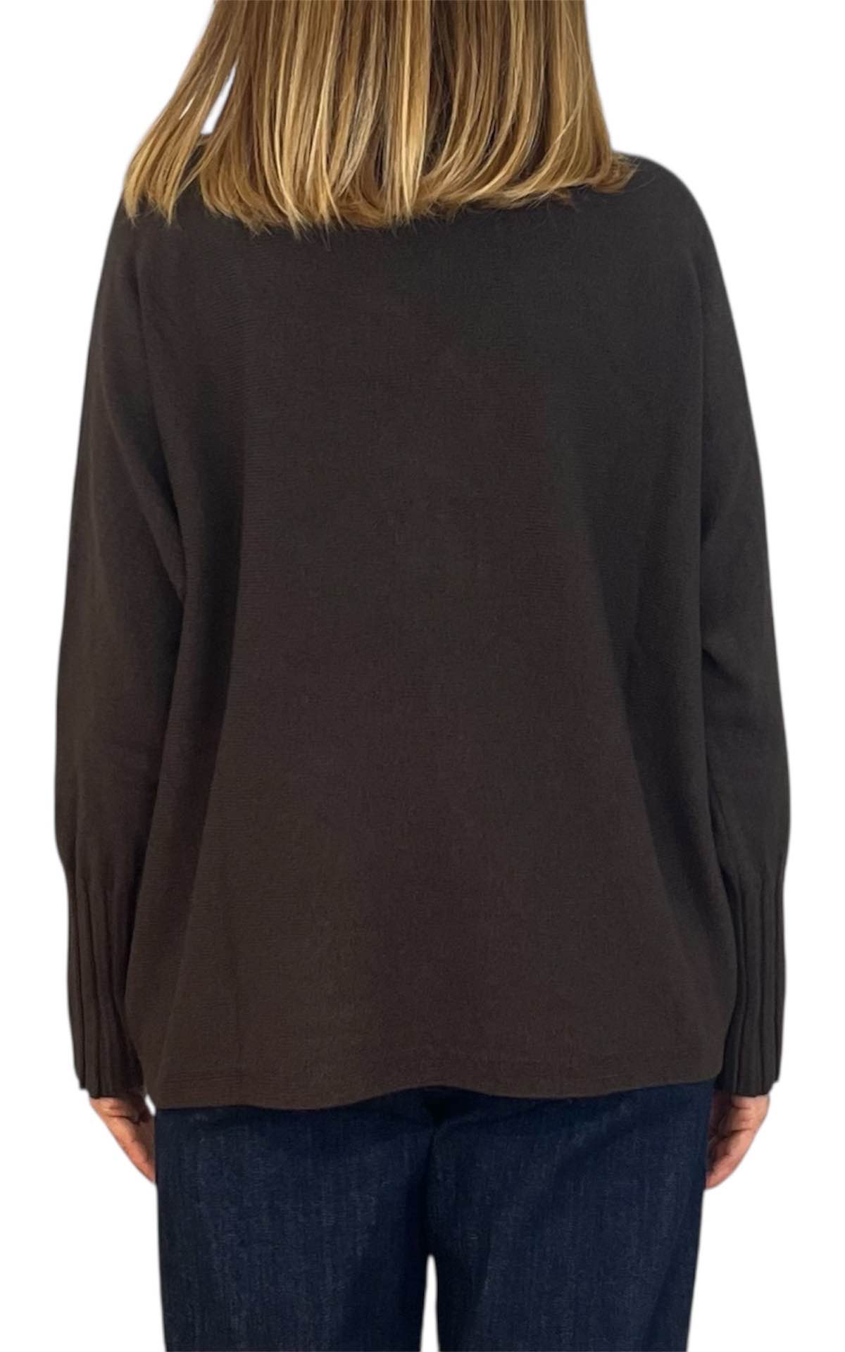 Initial - Maglia lupetto over - moro