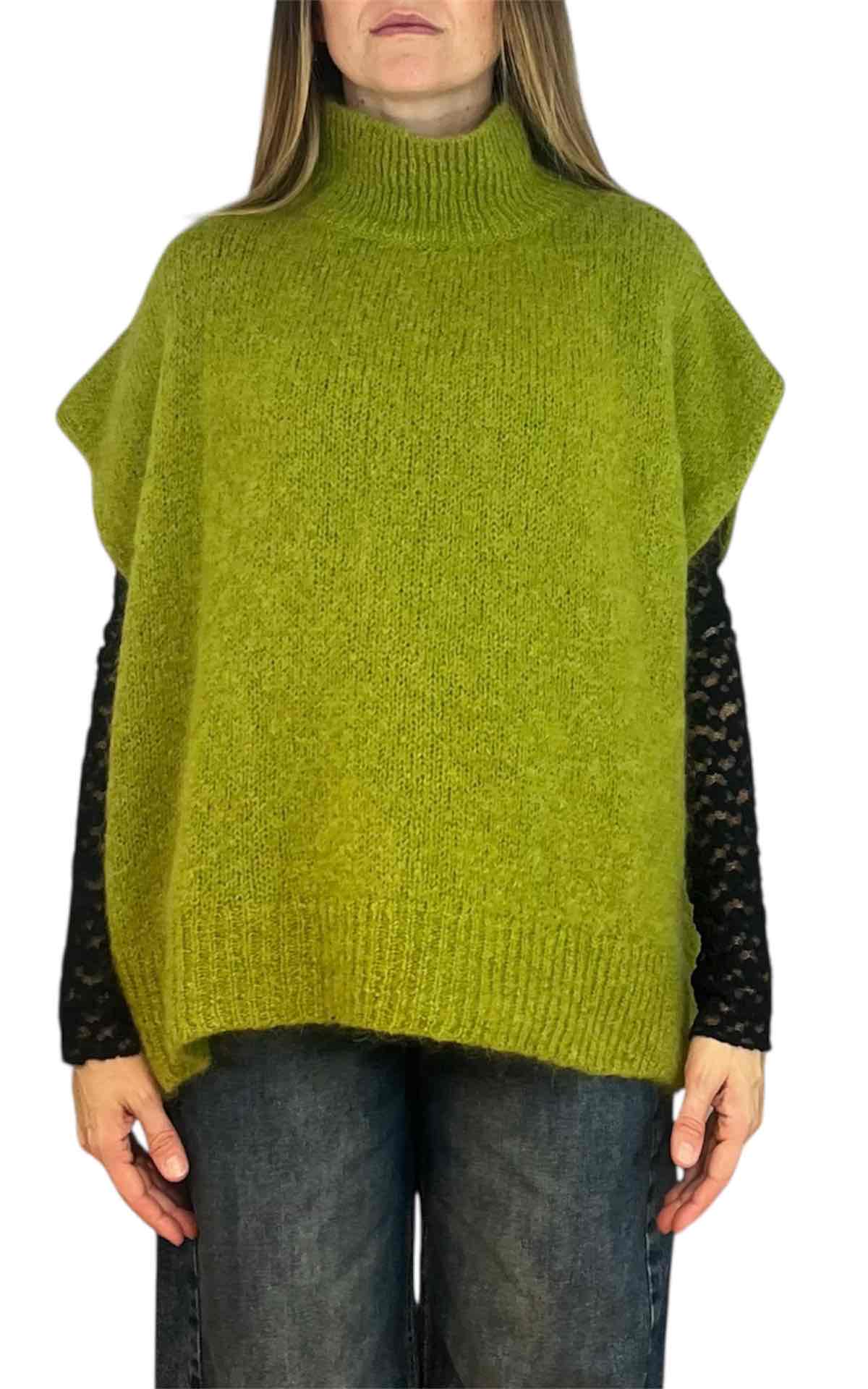 Off - On - Poncho mohair - verde