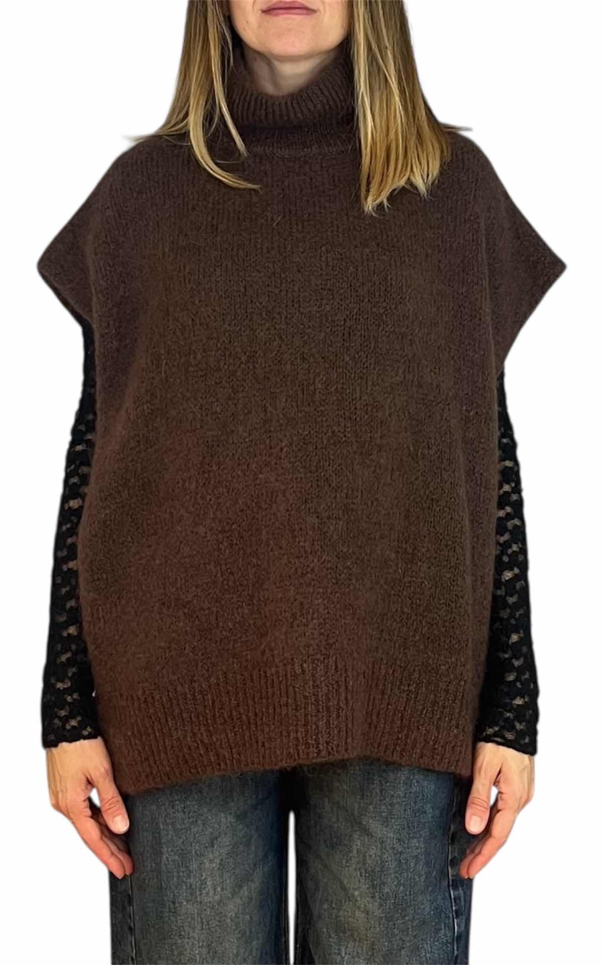 Off - On - Poncho mohair - moro