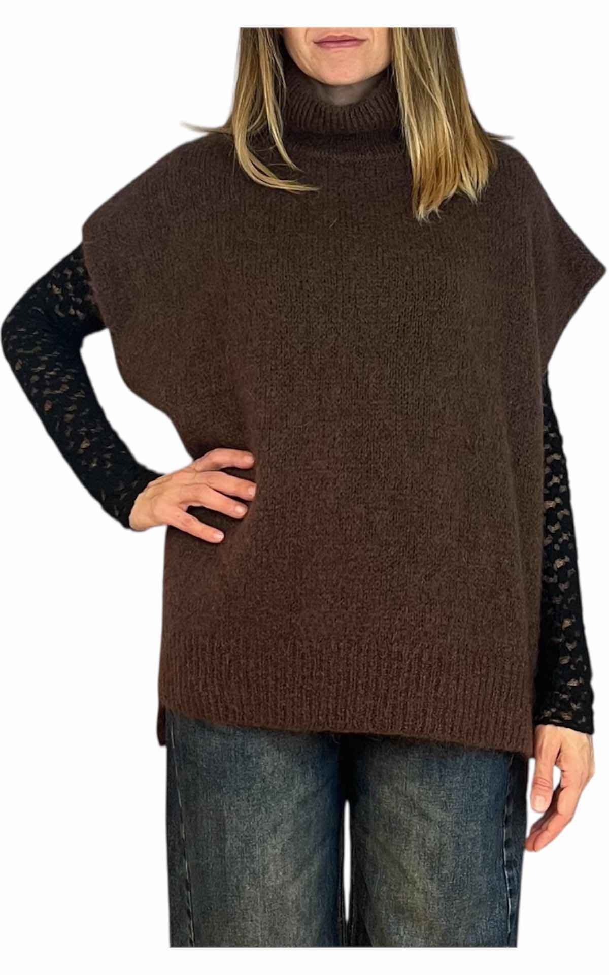 Off - On - Poncho mohair - moro
