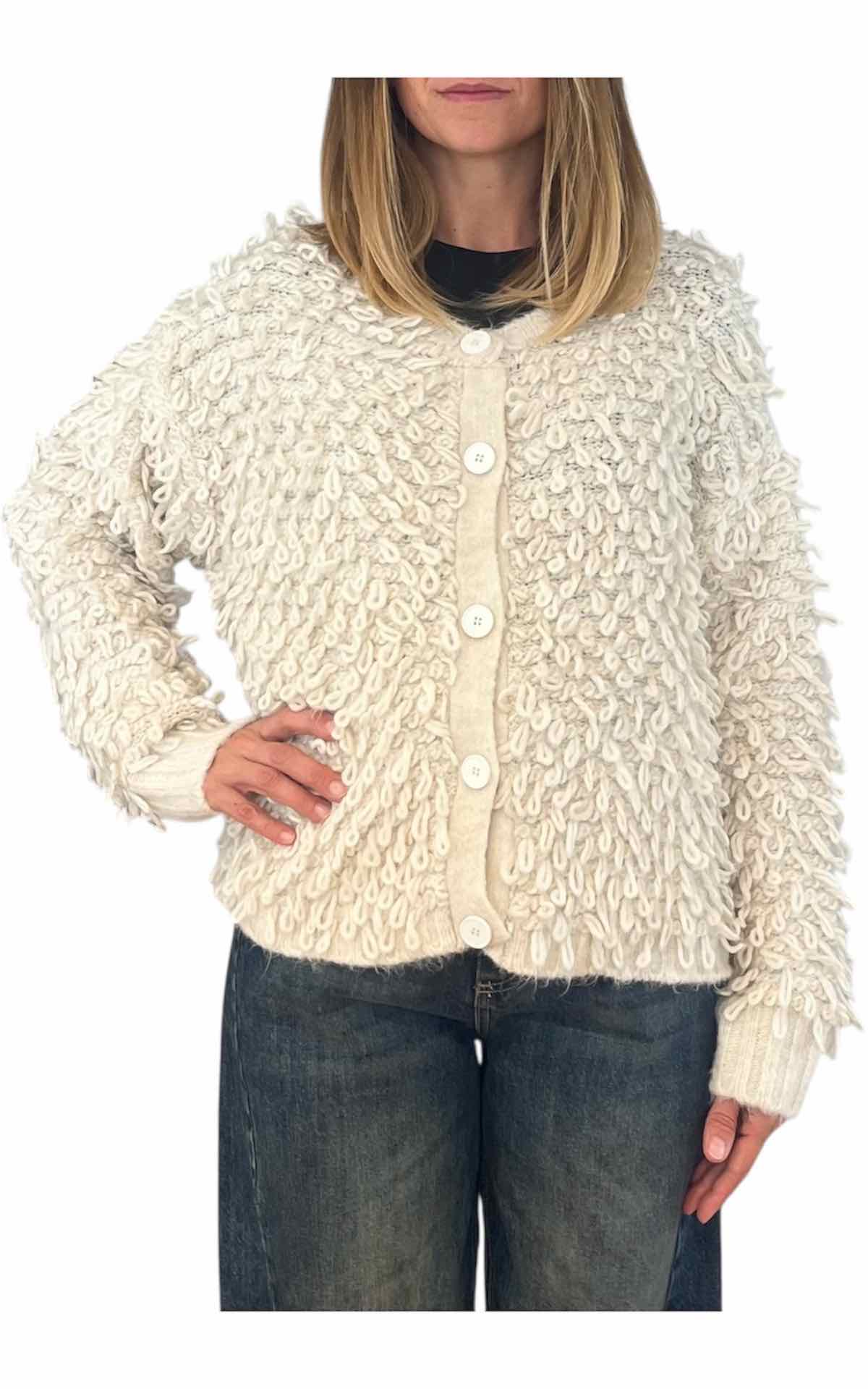 Off-On - Cardigan corto pelliccia - burro