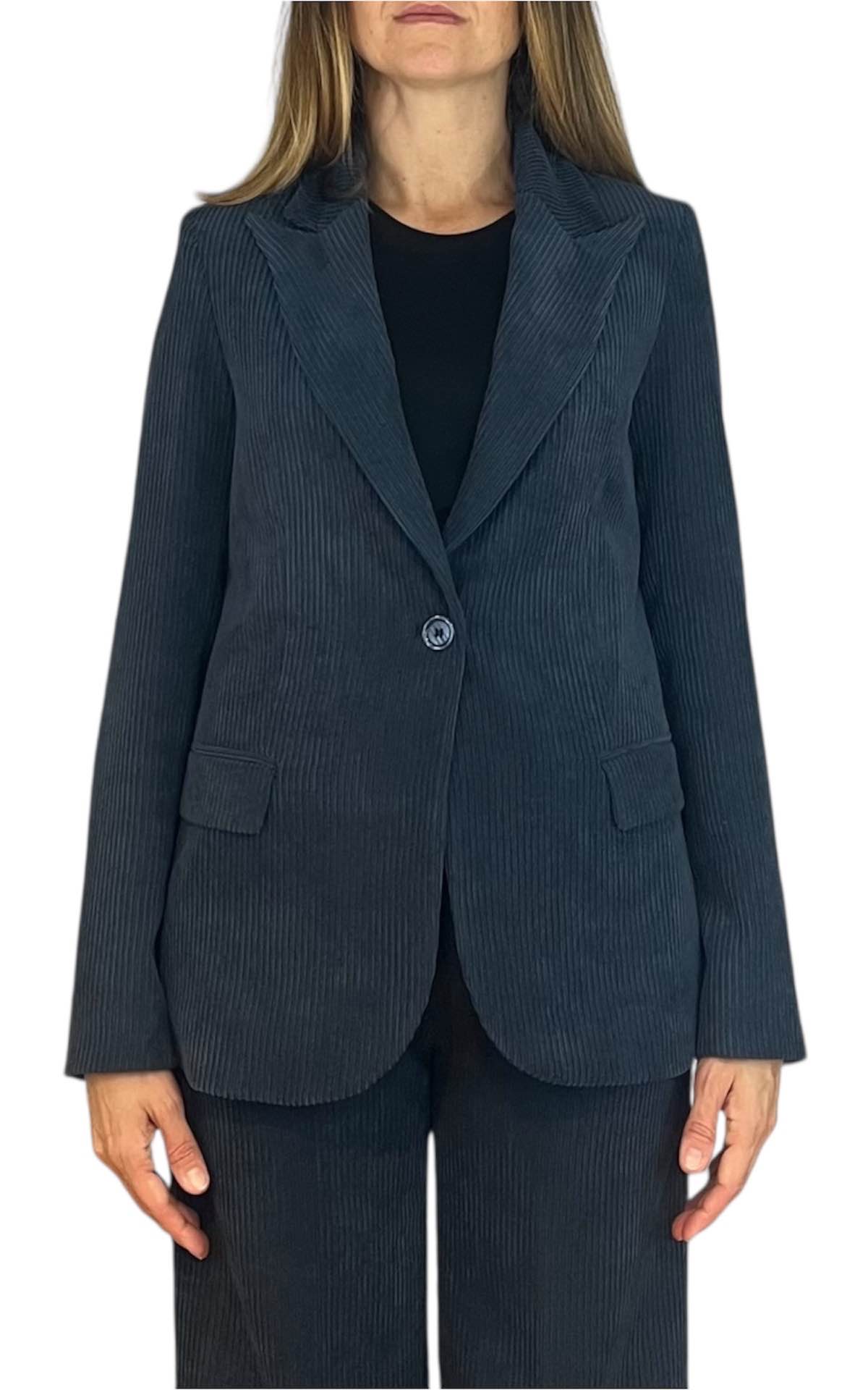 Susan Di - Giacca velluto rocciatore - blu