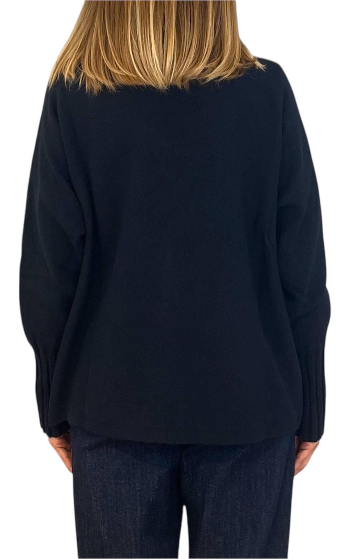 Initial - Maglia lupetto over - blu