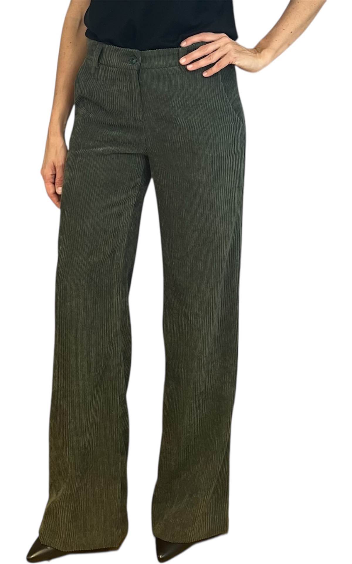 Susan Di - Pantalone velluto rocciatore - verde