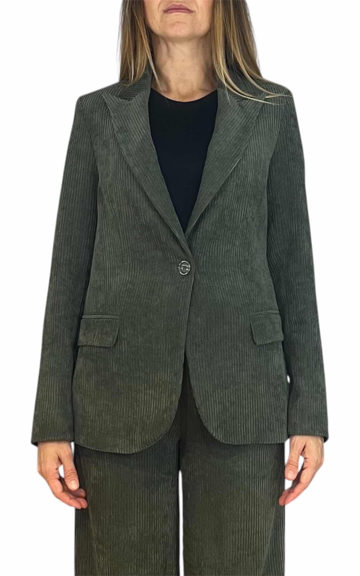 Susan Di - Giacca velluto rocciatore - verde