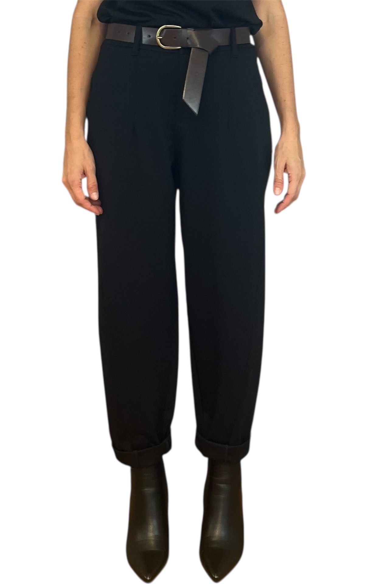 Off-On - Pantalone in punto milano - nero