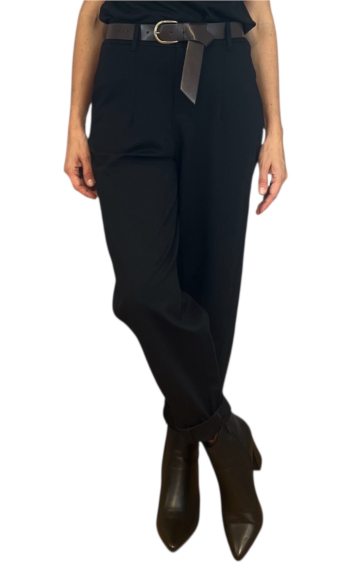 Off-On - Pantalone in punto milano - nero