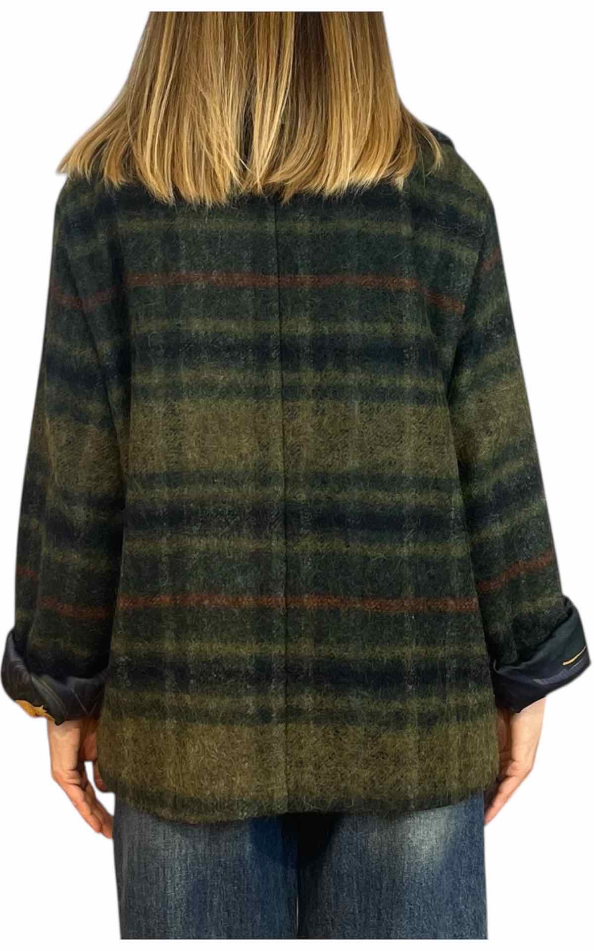 Wu'Side - Cappotto corto check - blu/verde