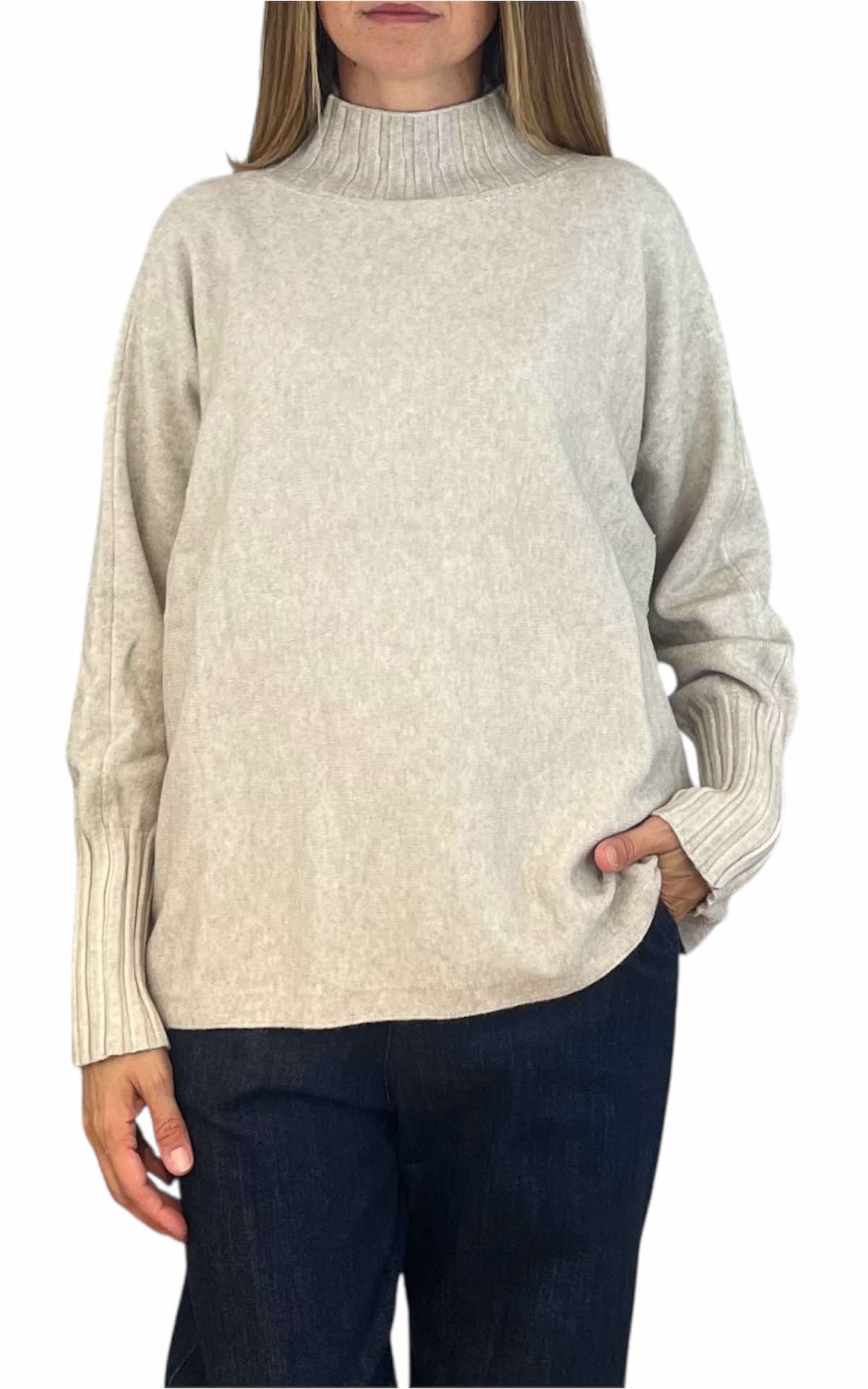 Initial - Maglia lupetto over - burro