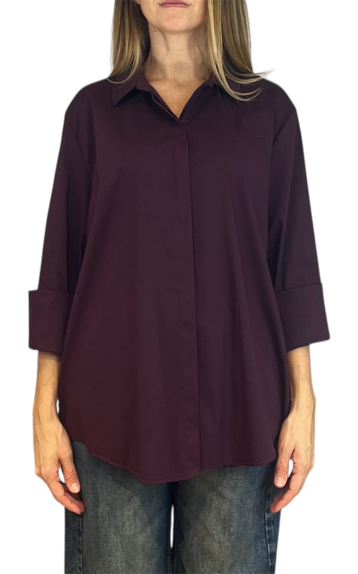 Off-On - Camicia over - prugna