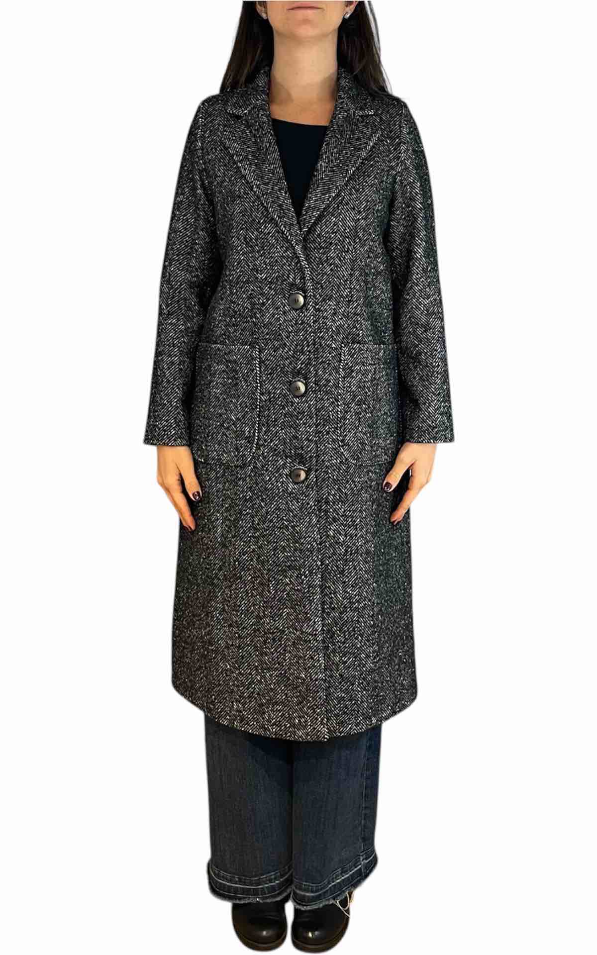 Susan Di - Cappotto spinato - nero