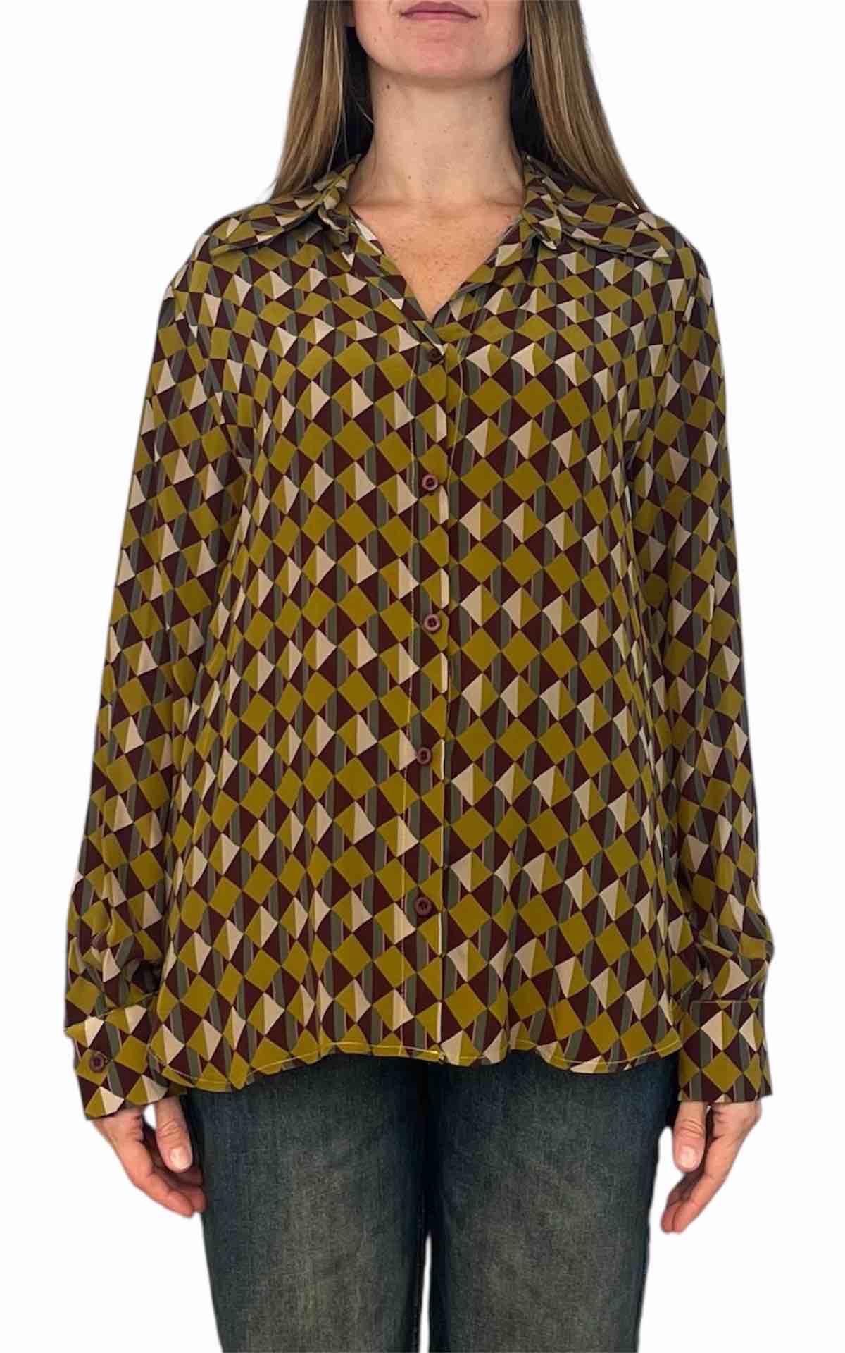 Initial - Camicia over fantasia - senape