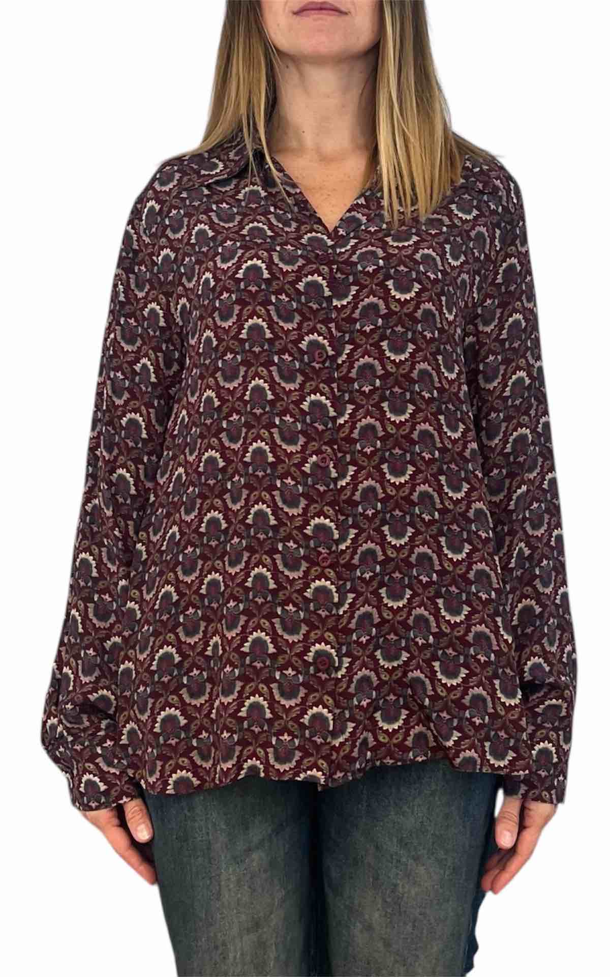 Initial - Camicia over fantasia - prugna