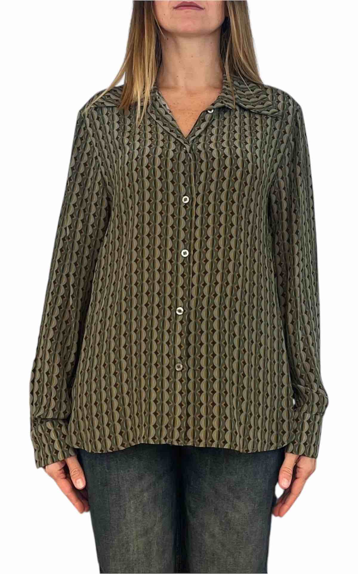 Initial - Camicia over fantasia - verde