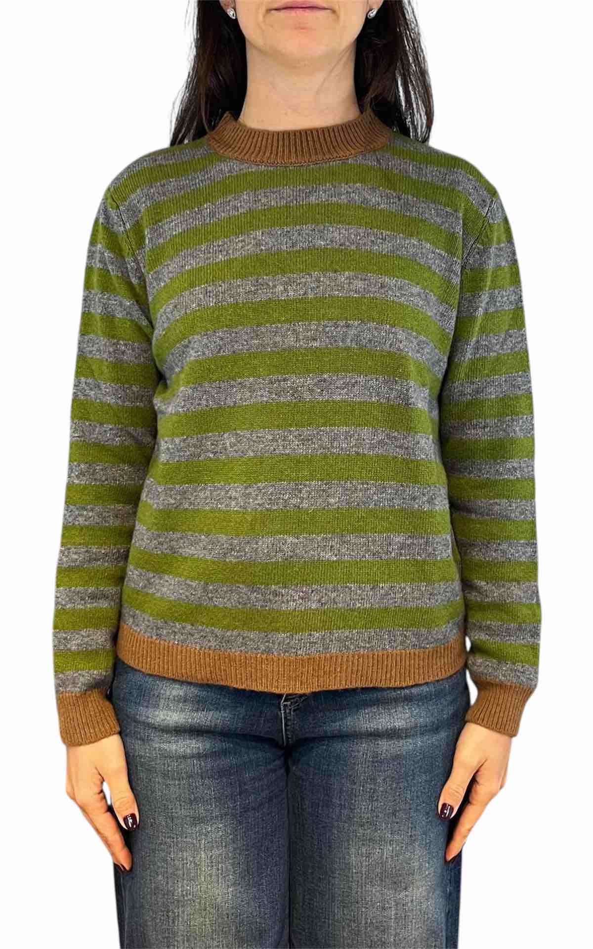 Off-On - maglia a righe - grigio