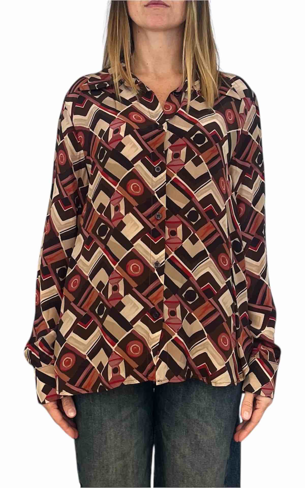 Initial - Camicia over fantasia - bordeaux