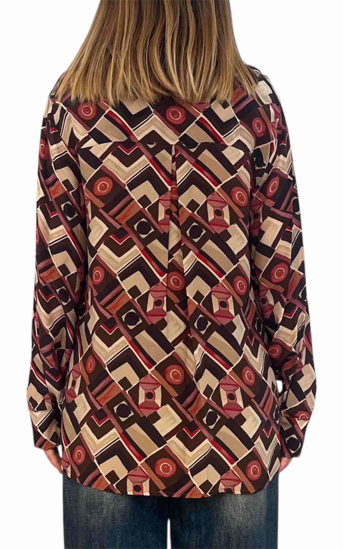 Initial - Camicia over fantasia - bordeaux