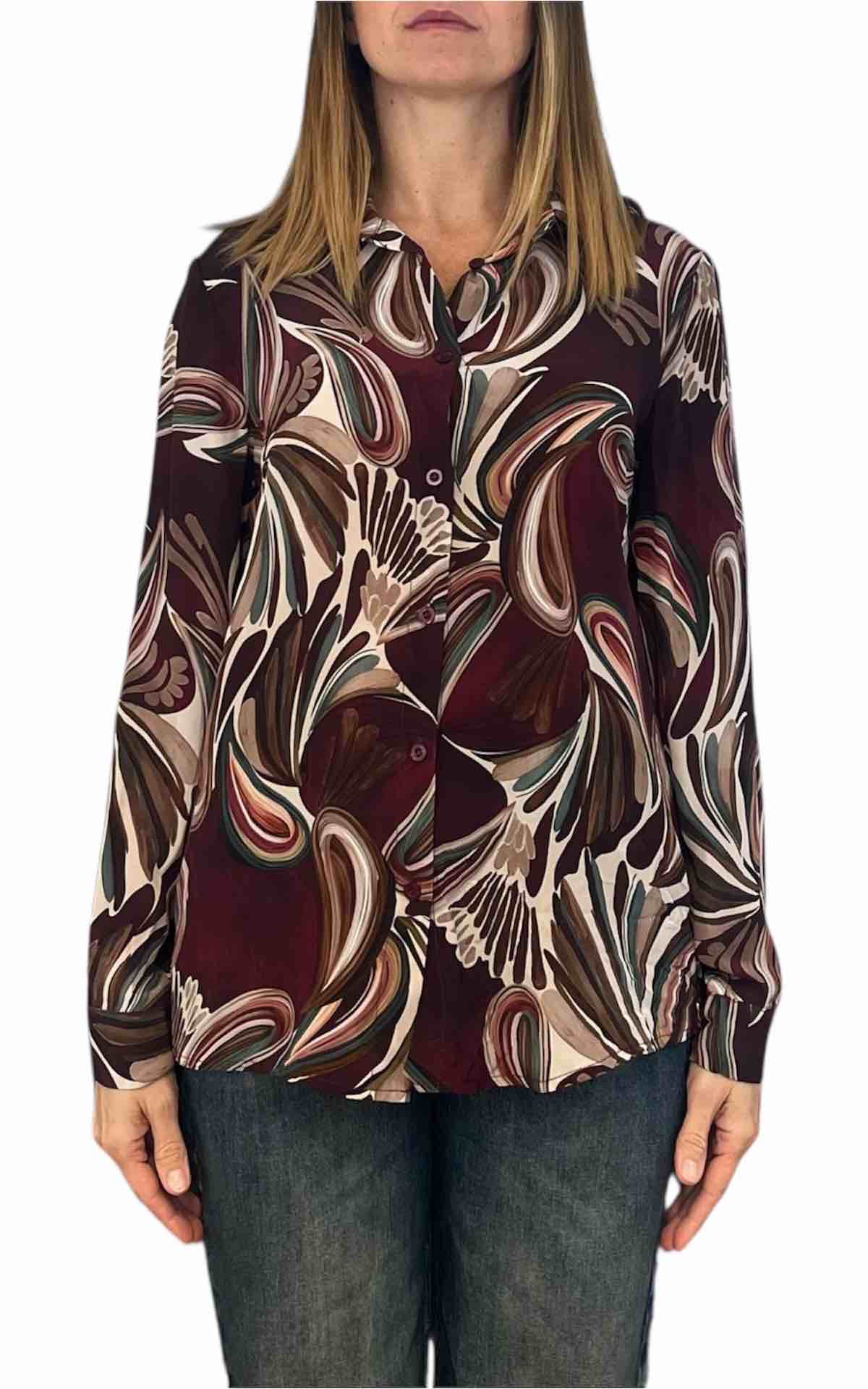 Off-On - Camicia fantasia - bordeaux