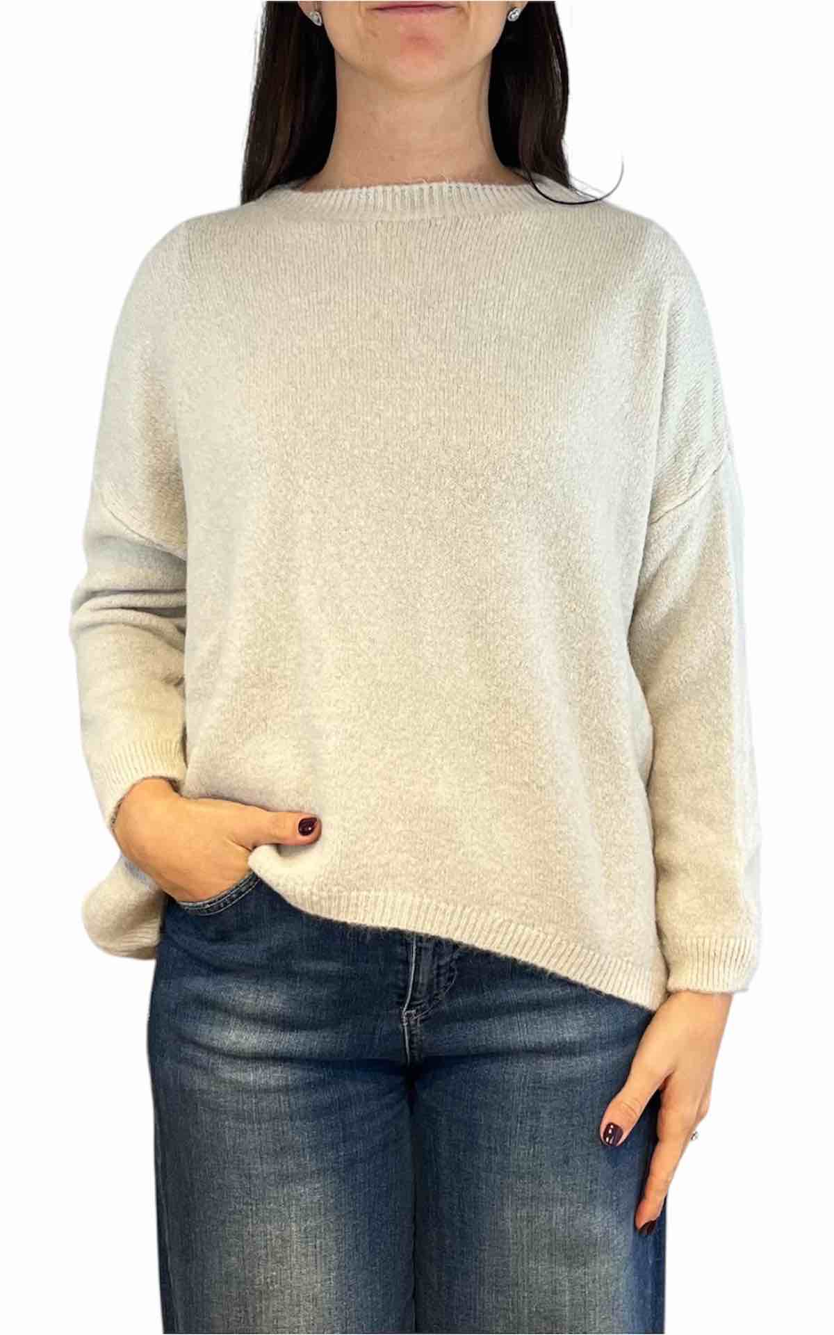 Off-On -Maglia over tinta unita - burro