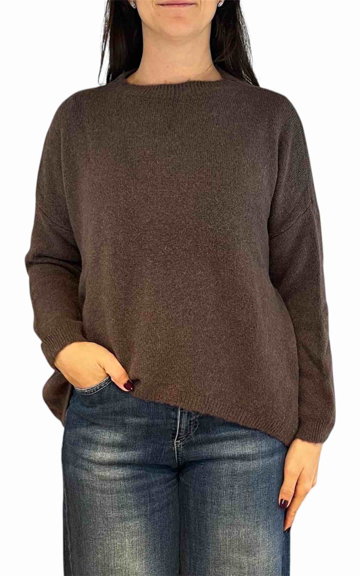 Off-On -Maglia over tinta unita - moro