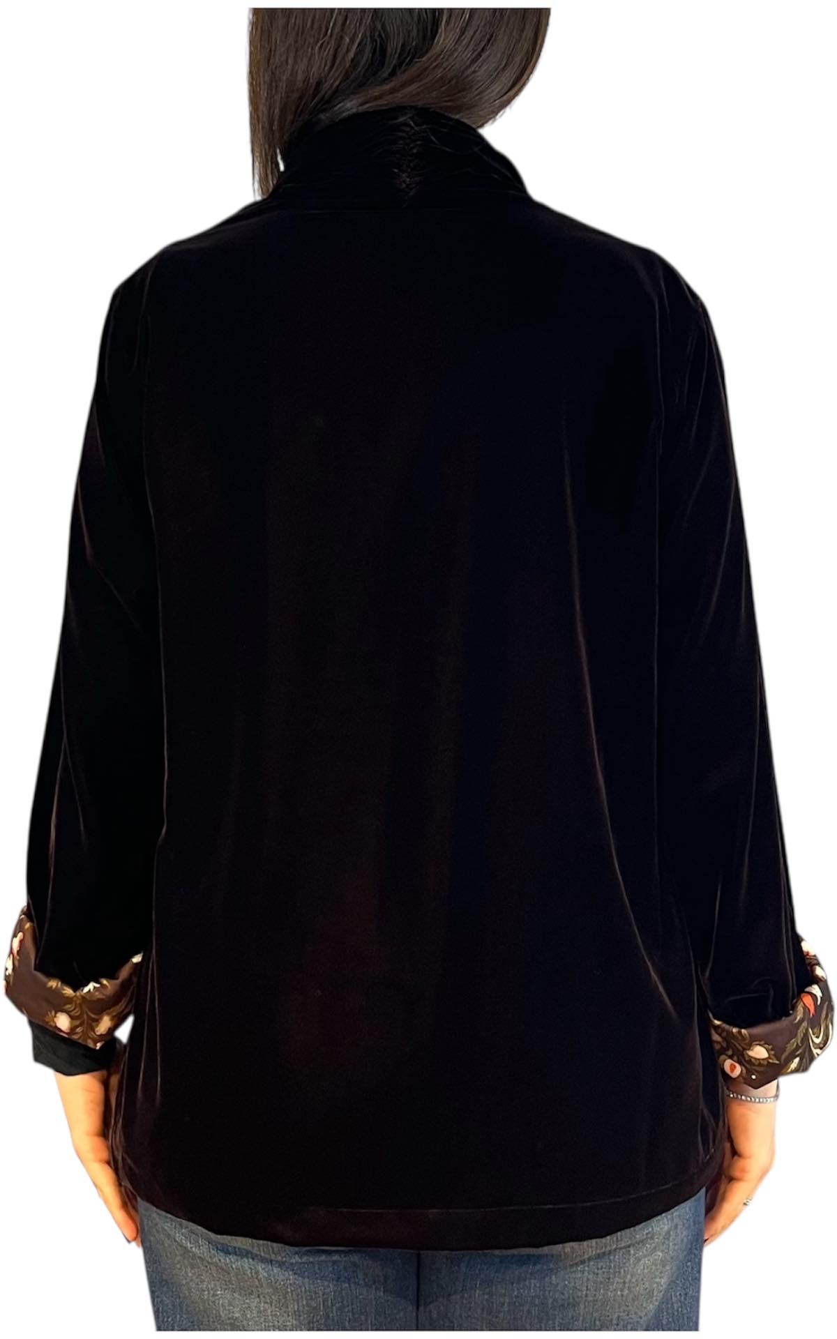 Wu'Side - kimono corto velluto - moro