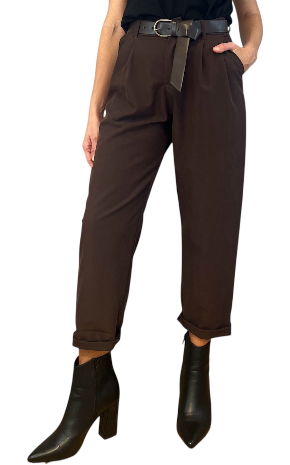 Off-On - Pantalone pences - moro