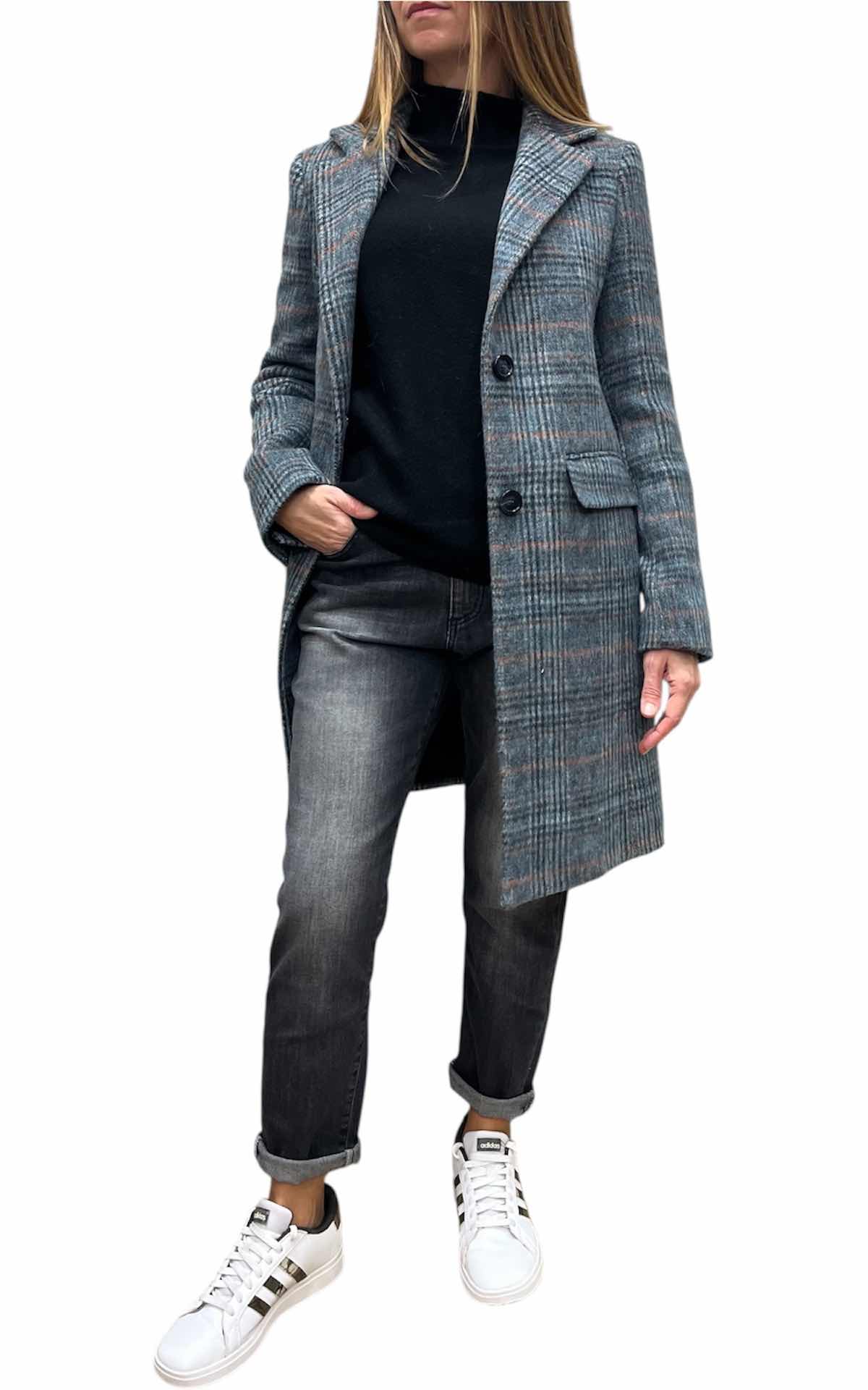 Susan Di - Cappotto check - grigio