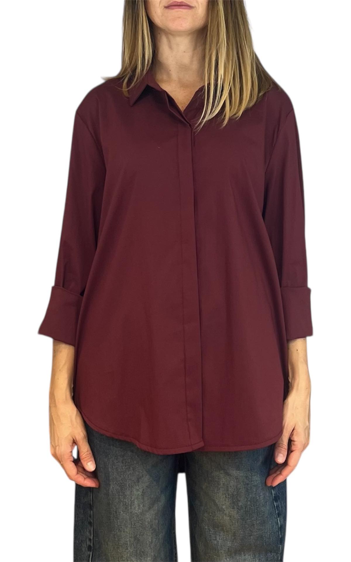 Off-On - Camicia over - bordeaux